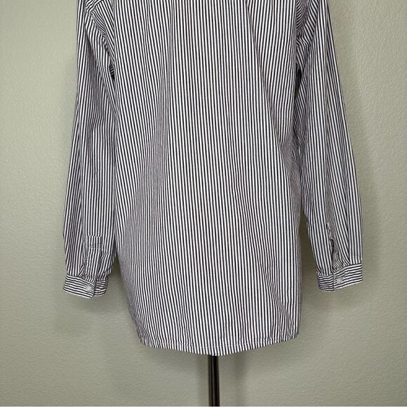 Bobbie Brooks Shoe Appliques Purple White Striped Button Down Shirt - Picture 9 of 13